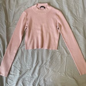Brandy Melville Pink ribbed long sleeve